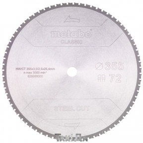 Пиляльний диск Metabo STEEL CUT-CLASSIC 72 зуб (355x3x25,4)