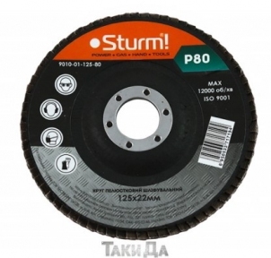 Круг зачистной лепестковый Sturm 9010-01-125-80 (125x22) P80