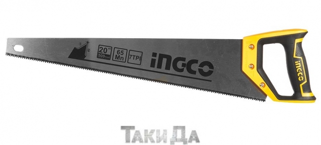 Ножівка по дереву Ingco 500 мм 7 зуб на дюйм