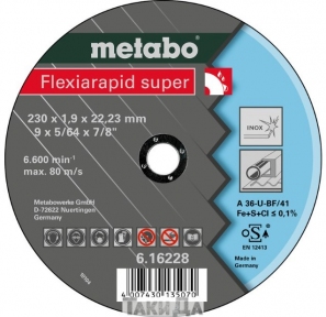 Диск отрезной Metabo Flexiarapid Super Inox TF41 (180x1,6x22,23 мм)