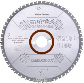 Пильный диск Metabo LAMINATE CUT-PROFESSIONAL 60 зуб (216x2,4x30)