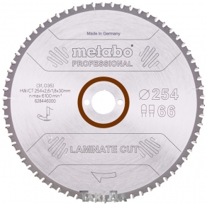 Пильный диск Metabo LAMINATE CUT-PROFESSIONAL 66 зуб (254x2,6x30)