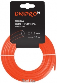 Леска для триммера Dnipro-M квадратная 4,5 мм - 15 м