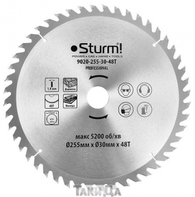 Диск пильный Sturm 9020-255-30-48T (255х30 мм) 48 зубов по дереву