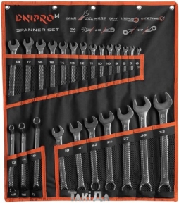 Набір ключів рожково-накидних Dnipro-M в чохлі 24 шт (6-32, 12-17)