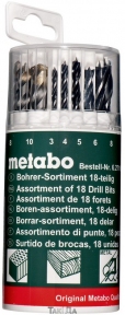 Набор сверл по металлу Metabo (18 шт 1-10 мм)
