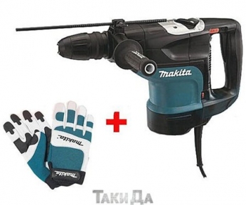 Перфоратор Makita HR4501C + захисні рукавички