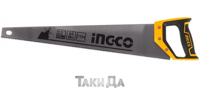 Ножівка по дереву Ingco 550 мм 7 зуб на дюйм