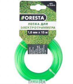 Леска для триммера Foresta зеленая 1,6 мм -15 м