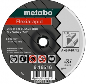 Диск отрезной по алюминию Metabo Flexiarapid, изогнутый (230x1,9x22,23 мм)