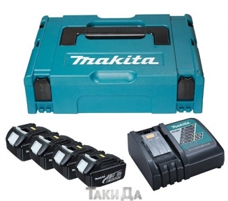 Набір акумуляторів Makita LXT (18 В-3 Ач) - 4 шт ЗУ DC18RC MakPac 1
