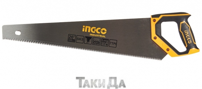Ножовка по дереву Ingco Industrial SK5 500 мм 7 зуб на дюйм