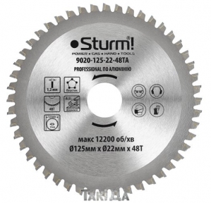 Диск пильный Sturm 9020-125-22-48TA (125х22 мм) 48 зубов ламинат/алюминий/пластик