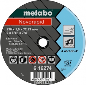 Диск отрезной Metabo Novorapid Inox TF41 (180x1,5x22,23 мм)