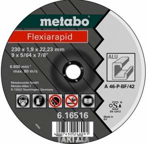 Диск відрізний по алюмінію Metabo Flexiarapid, вигнутий (180x1,6x22,23 мм)