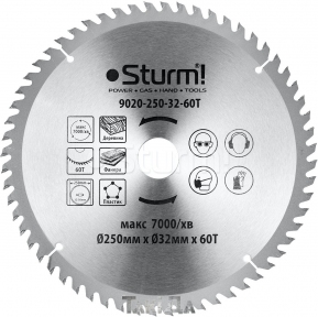 Пильный диск Sturm 60 зуб (250x32)