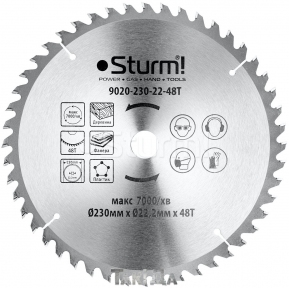 Пиляльний диск Sturm 48 зуб (230x22)