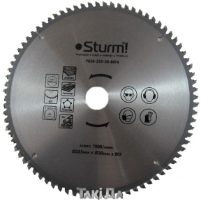 Диск пильний Sturm 9020-255-30-80TA (255х30 мм) 80 зубів ламінат / алюміній / пластик