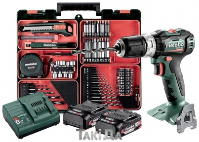 Аккумуляторный ударный шуруповерт Metabo SB 18 L BL (2 по 2 Ач) с набором