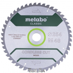 Пильный диск Metabo Cordless Cut Wood-Classic 48 зуб (254x2,2x30)