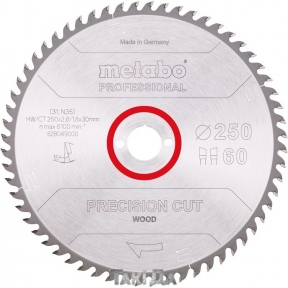 Пильный диск Metabo Precision Cut Wood-Professional 60 зуб (250x2,8x30)