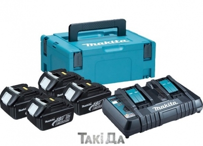 Набір акумуляторів Makita LXT (18 В-3 Ач) - 4 шт ЗУ DC18RD MakPac 2