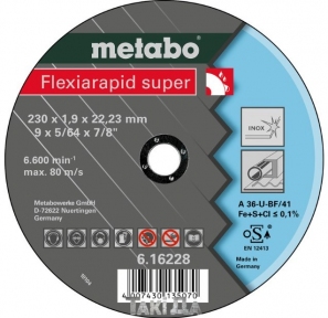 Диск отрезной Metabo Flexiarapid Super Inox TF41 (150x1,6x22,23 мм)