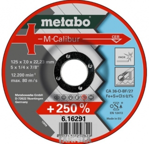Диск зачистной Metabo M-Calibur Premium-CER Inox, CA 36-O (125x7,0x22,2 мм)