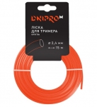 Леска косильная круглая Дніпро-М 15 м 2,4 мм