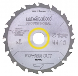 Пильный диск Metabo POWER CUT WOOD-PROFESSIONAL 16 зуб (190x2,2x30)