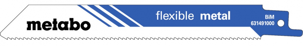 Пильное полотно для сабельной пилы Metabo Flexible Metal 150x0,9 мм - 5 шт (1,8мм/14 TPI)